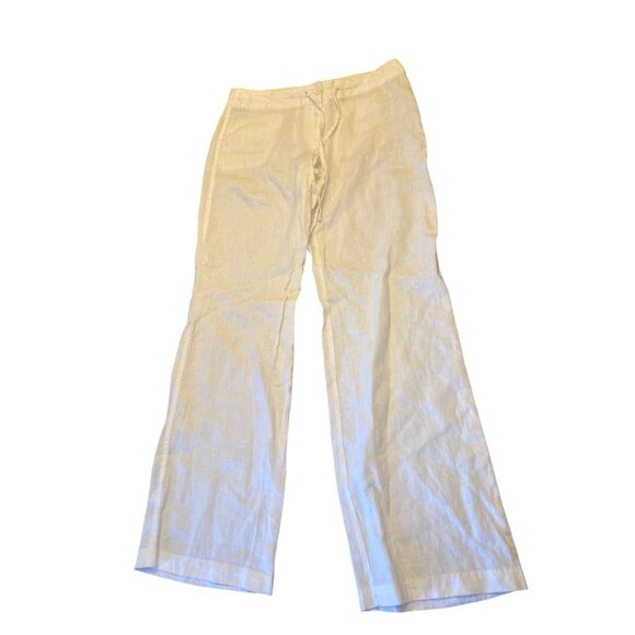 Tommy Bahama White Linen Loose-Fit Womens Pants Drawstring Waist - Picture 1 of 4